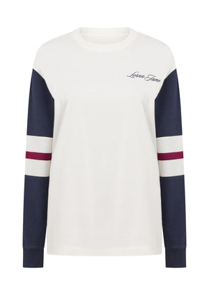 Lorna Jane Varsity Long Sleeve T-Shirt - Porcelain