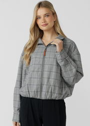 Lorna Jane Studio Jacket - Grey Mini Check