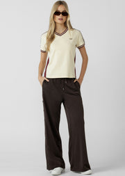 Lorna Jane Team Player V-Neck Slim T-Shirt - Vanilla Creme