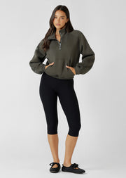 Lorna Jane Team Player Quarter Zip Sweat - Dark Khaki Haze
