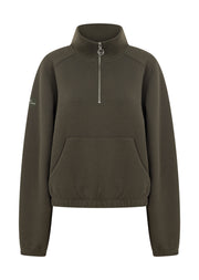 Lorna Jane Team Player Quarter Zip Sweat - Dark Khaki Haze