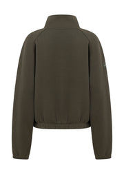 Lorna Jane Team Player Quarter Zip Sweat - Dark Khaki Haze
