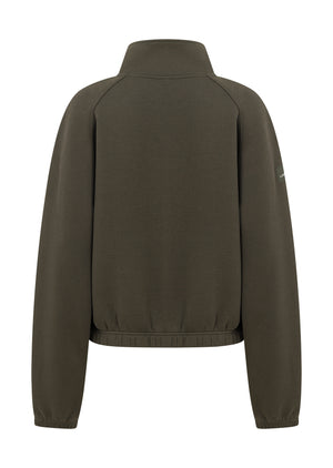 Lorna Jane Team Player Quarter Zip Sweat - Dark Khaki Haze