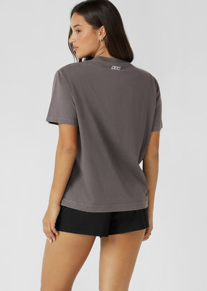 Lorna Jane Motivation Washed T-Shirt - Washed Thunder Grey