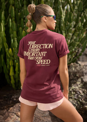 Lorna Jane Keep Going T-Shirt - Plum Red