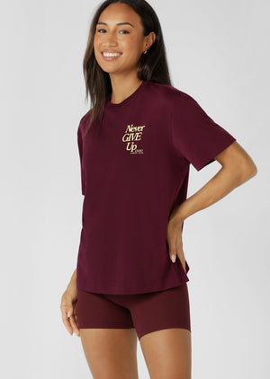 Lorna Jane Keep Going T-Shirt - Plum Red