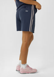Lorna Jane Retro Shine Longline Shorts - Platinum Navy