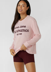 Lorna Jane Off Duty Waffle Long Sleeve T-Shirt - Peony