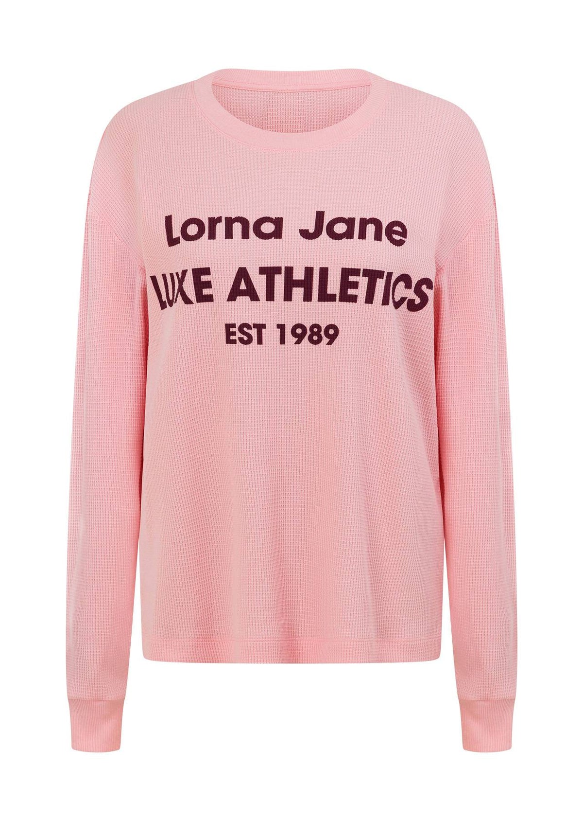 Lorna Jane Off Duty Waffle Long Sleeve T-Shirt - Peony