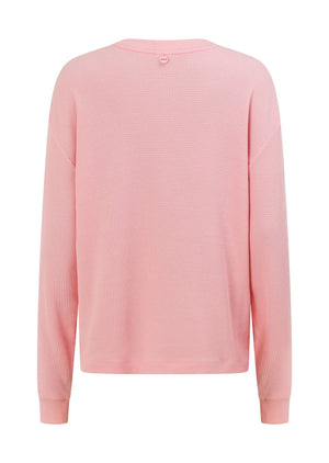 Lorna Jane Off Duty Waffle Long Sleeve T-Shirt - Peony