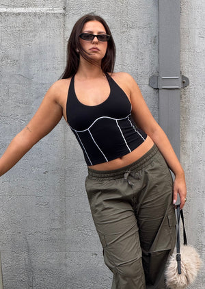 Lorna Jane Total Eclipse Bra Tank Combo - Black