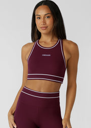 Lorna Jane All Star Luxe Rib Sports Bra - Plum Red