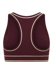 Lorna Jane All Star Luxe Rib Sports Bra - Plum Red