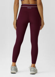 Lorna Jane All Star Luxe Rib Ankle Biter Leggings - Plum Red