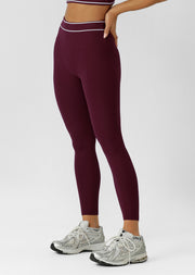 Lorna Jane All Star Luxe Rib Ankle Biter Leggings - Plum Red