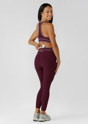 Lorna Jane All Star Luxe Rib Ankle Biter Leggings - Plum Red