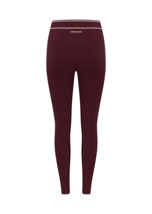 Lorna Jane All Star Luxe Rib Ankle Biter Leggings - Plum Red