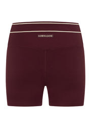 Lorna Jane All Star Luxe Rib 12cm Bike Shorts - Plum Red