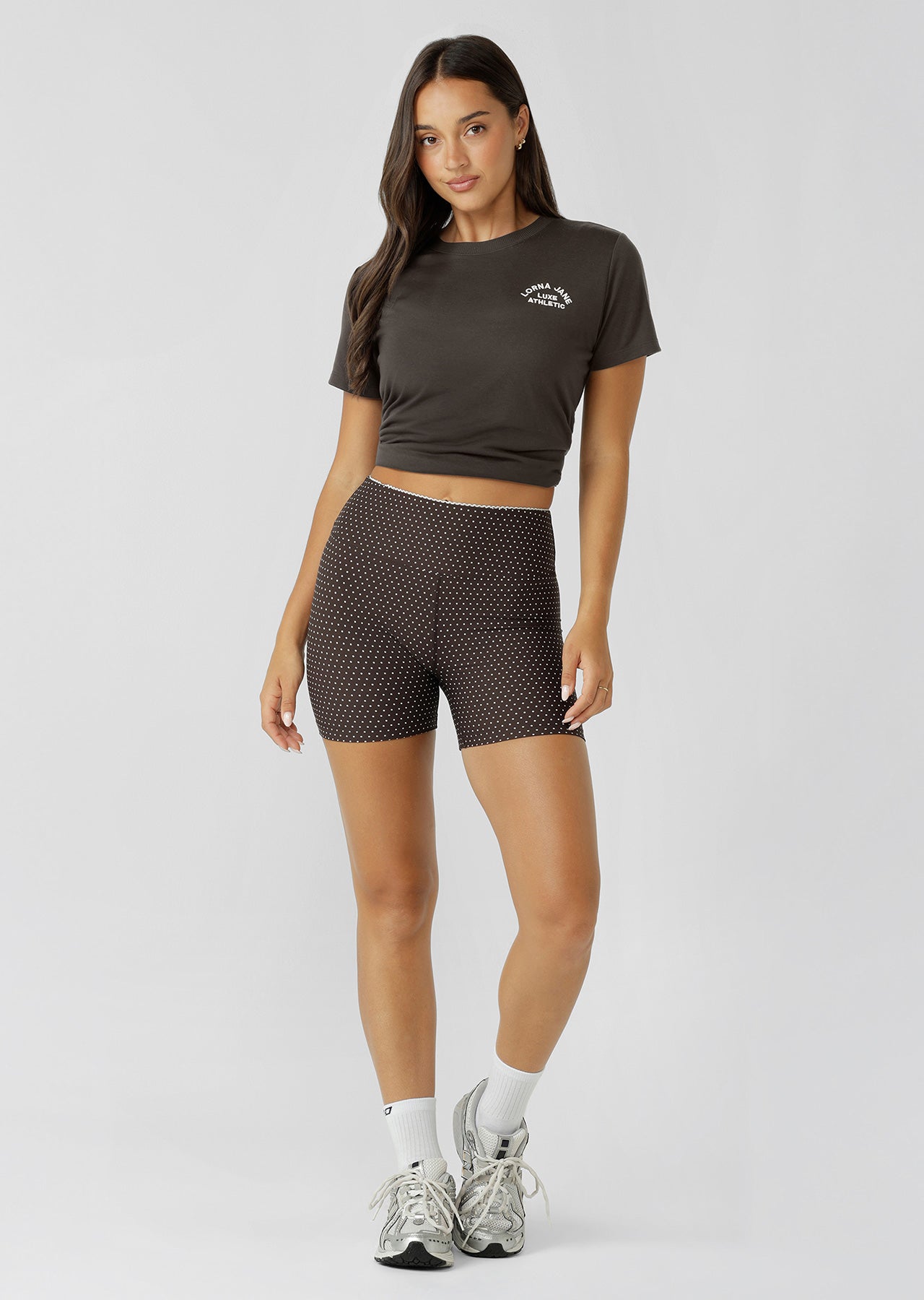 Lorna Jane Sweet Spot 12cm Bike Shorts - Volcano Spot Print