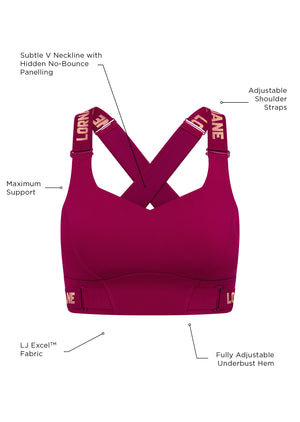 Lorna Jane Easy Adjust Sports Bra - Persian Rose