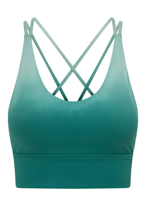 Lorna Jane Zen Again Ombre Longline Sports Bra - Moss Green Ombre
