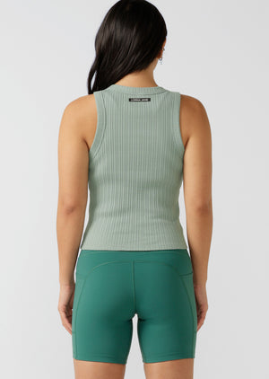 Lorna Jane Essential Wide Ribbed Tank - Sea Mist