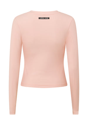 Lorna Jane Ultimate Comfort Long Sleeve Rib Top - Dark Dusty Pink