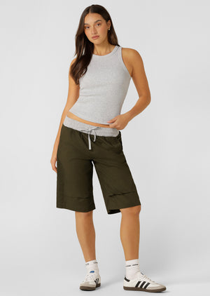 Lorna Jane LJ Basics Rib Tank - Light Grey Marl