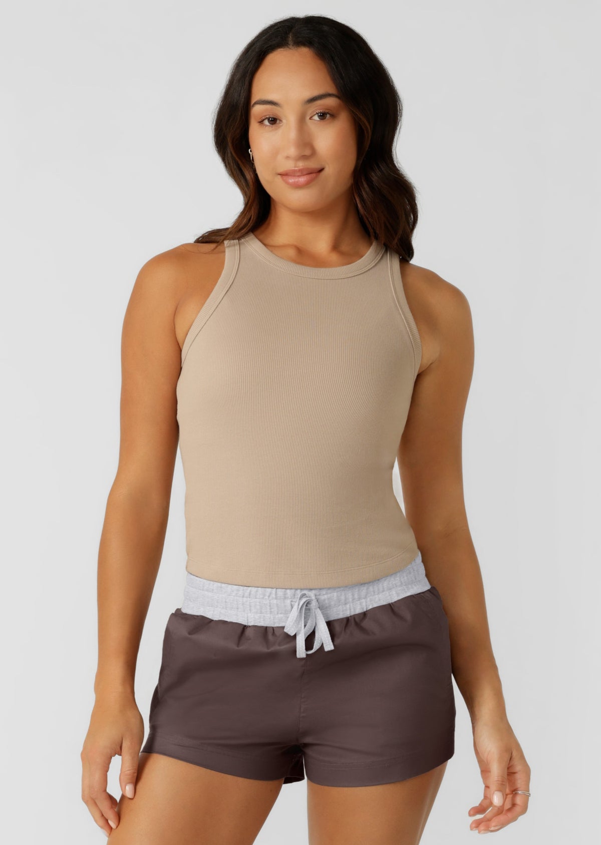 Lorna Jane LJ Basics Rib Tank - Latte