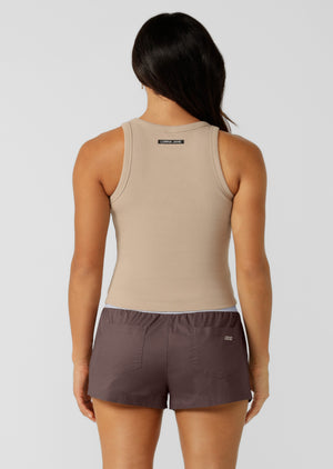 Lorna Jane LJ Basics Rib Tank - Latte