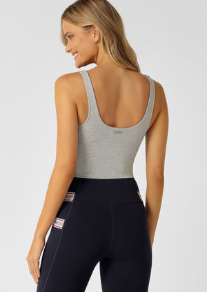 Lorna Jane True Comfort Bra Tank Combo - Grey Marl