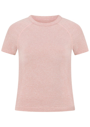 Lorna Jane Tempo Seamless Short Sleeve Active Top - Light Ash Rose Marl