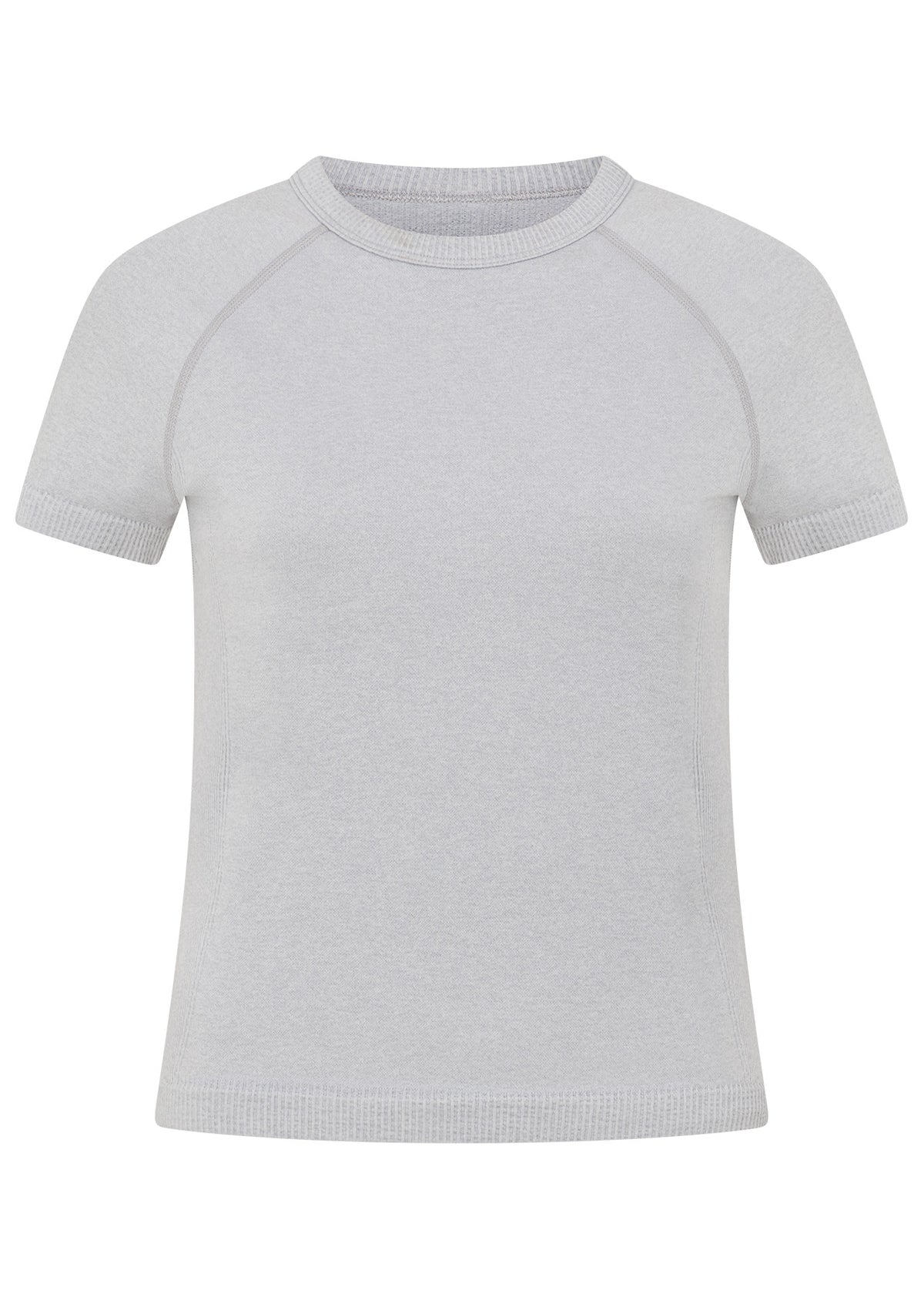 Lorna Jane Tempo Seamless Short Sleeve Active Top - Light Grey Marl