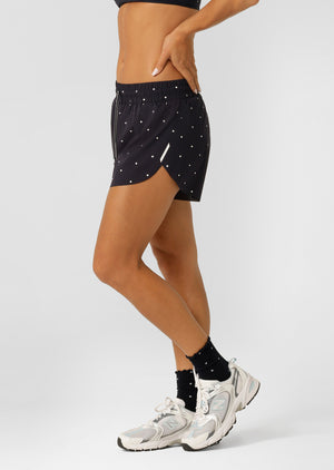 Lorna Jane Shine On Track Star Run Shorts - Polka Dot Print