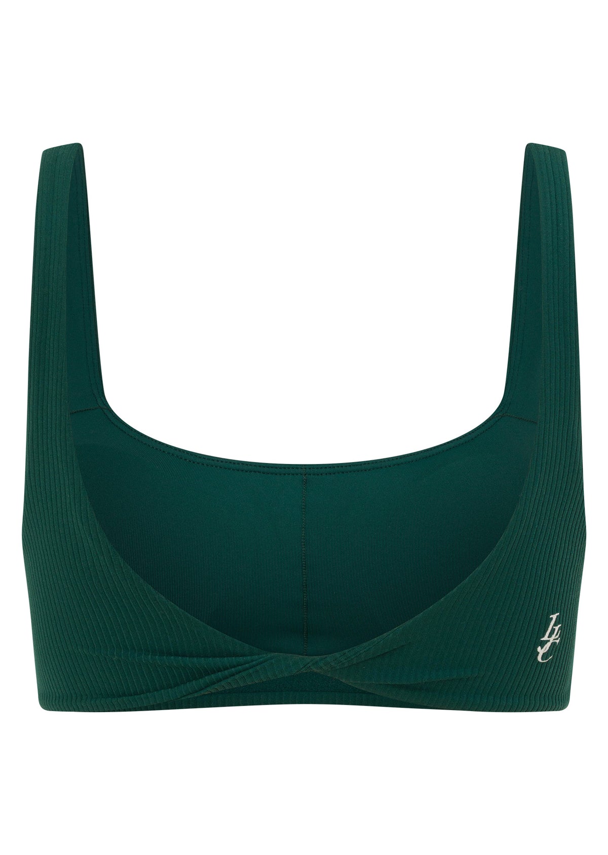 Lorna Jane Inspire Twist Back Rib Sports Bra - Midnight Green
