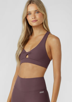 Lorna Jane Centre Stage High Support Rib Sports Bra - Amethyst Shadow