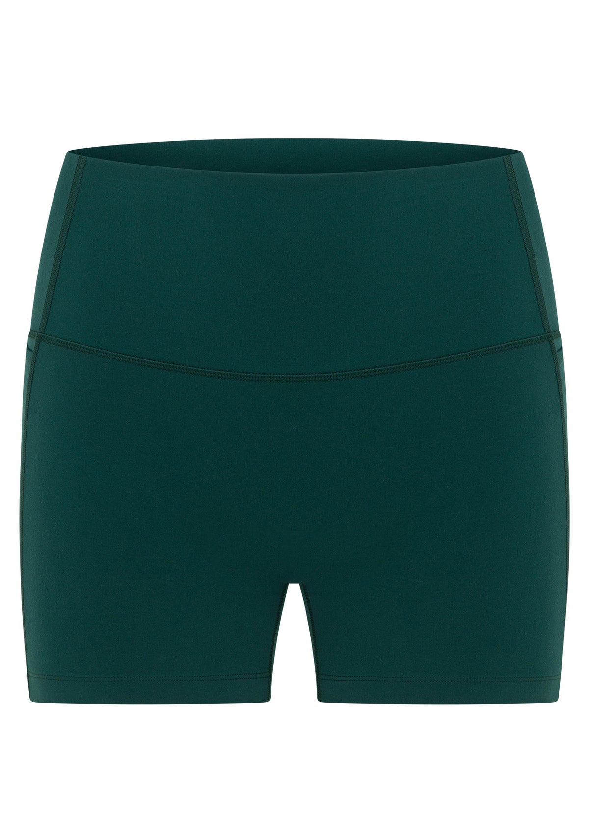 Lorna Jane Hi-Fold No Ride 2 Pocket 10cm Bike Shorts - Midnight Green