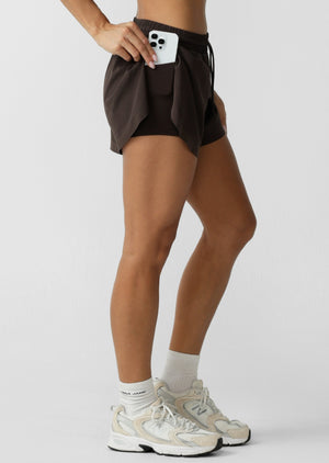 Lorna Jane Run Around 2-In-1 Shorts - Volcano