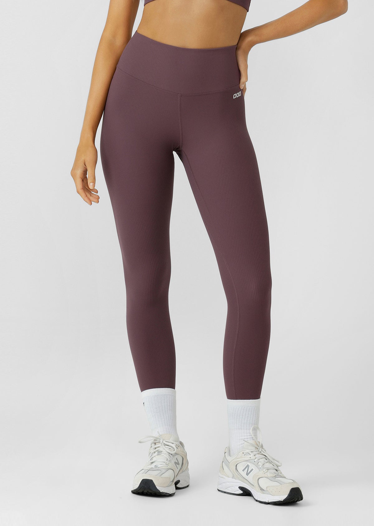 Lorna Jane Definition Luxe Rib Ankle Biter Leggings - Amethyst Shadow