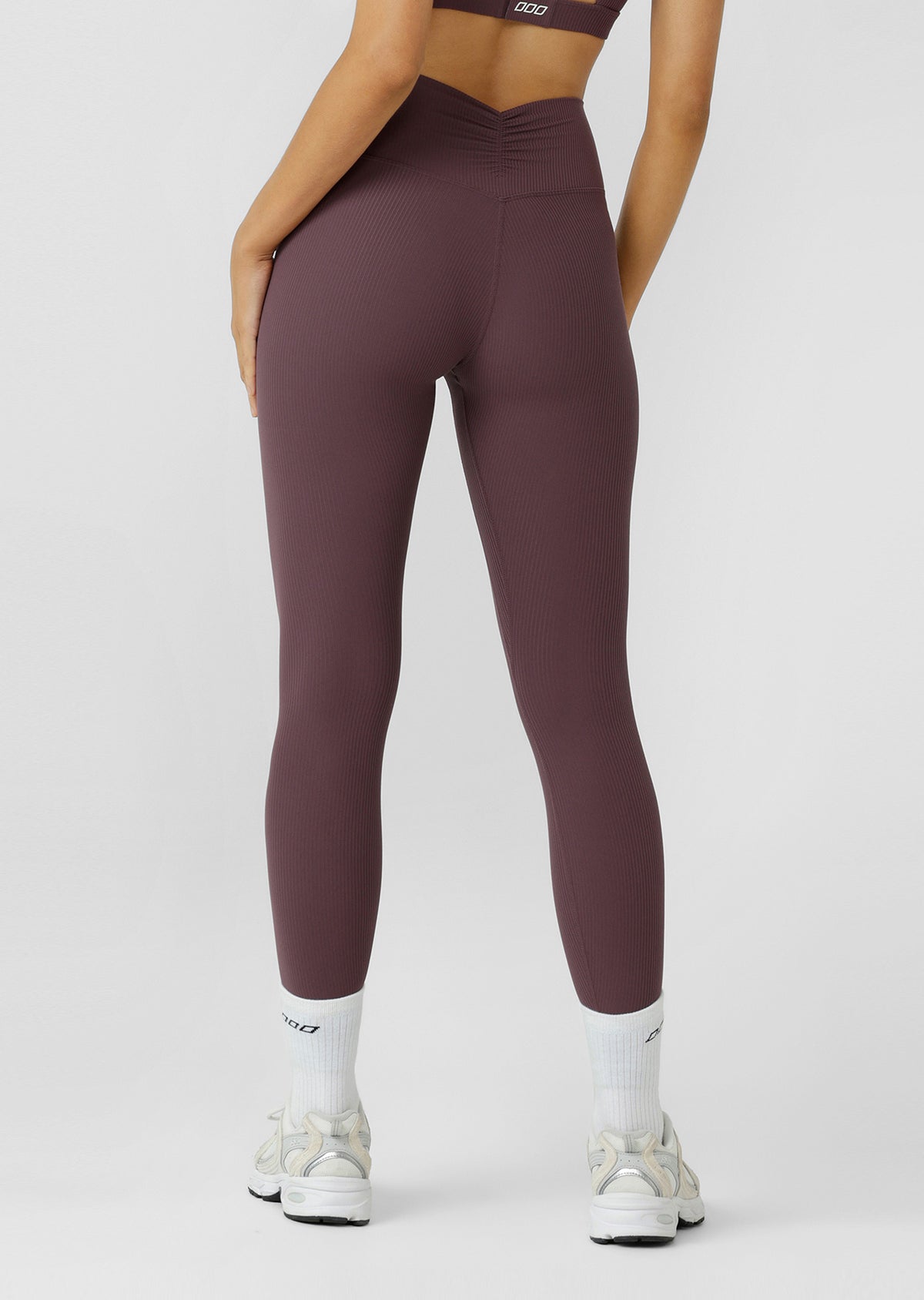 Lorna Jane Definition Luxe Rib Ankle Biter Leggings - Amethyst Shadow