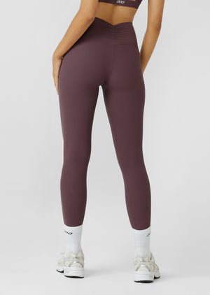 Lorna Jane Definition Luxe Rib Ankle Biter Leggings - Amethyst Shadow