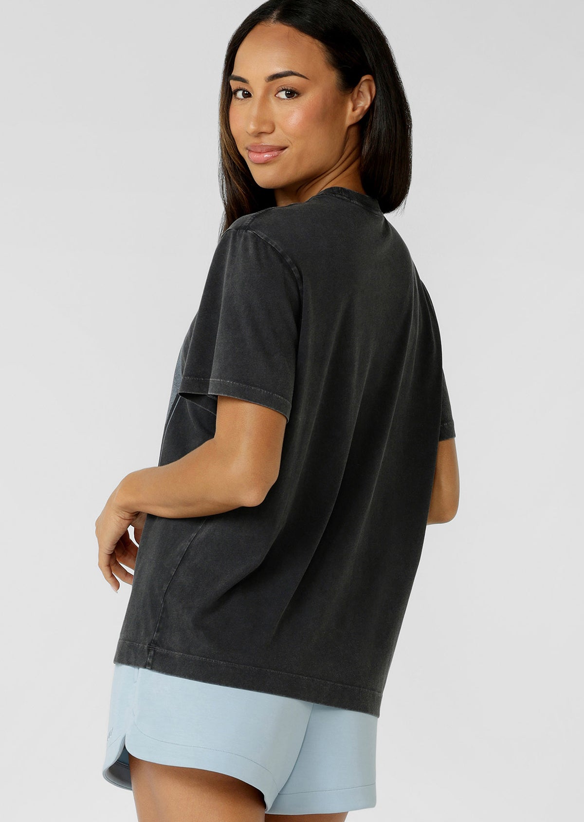Lorna Jane Sport Mode Tour Washed T-Shirt - Washed Black