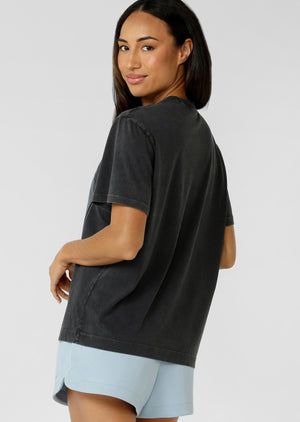 Lorna Jane Sport Mode Tour Washed T-Shirt - Washed Black