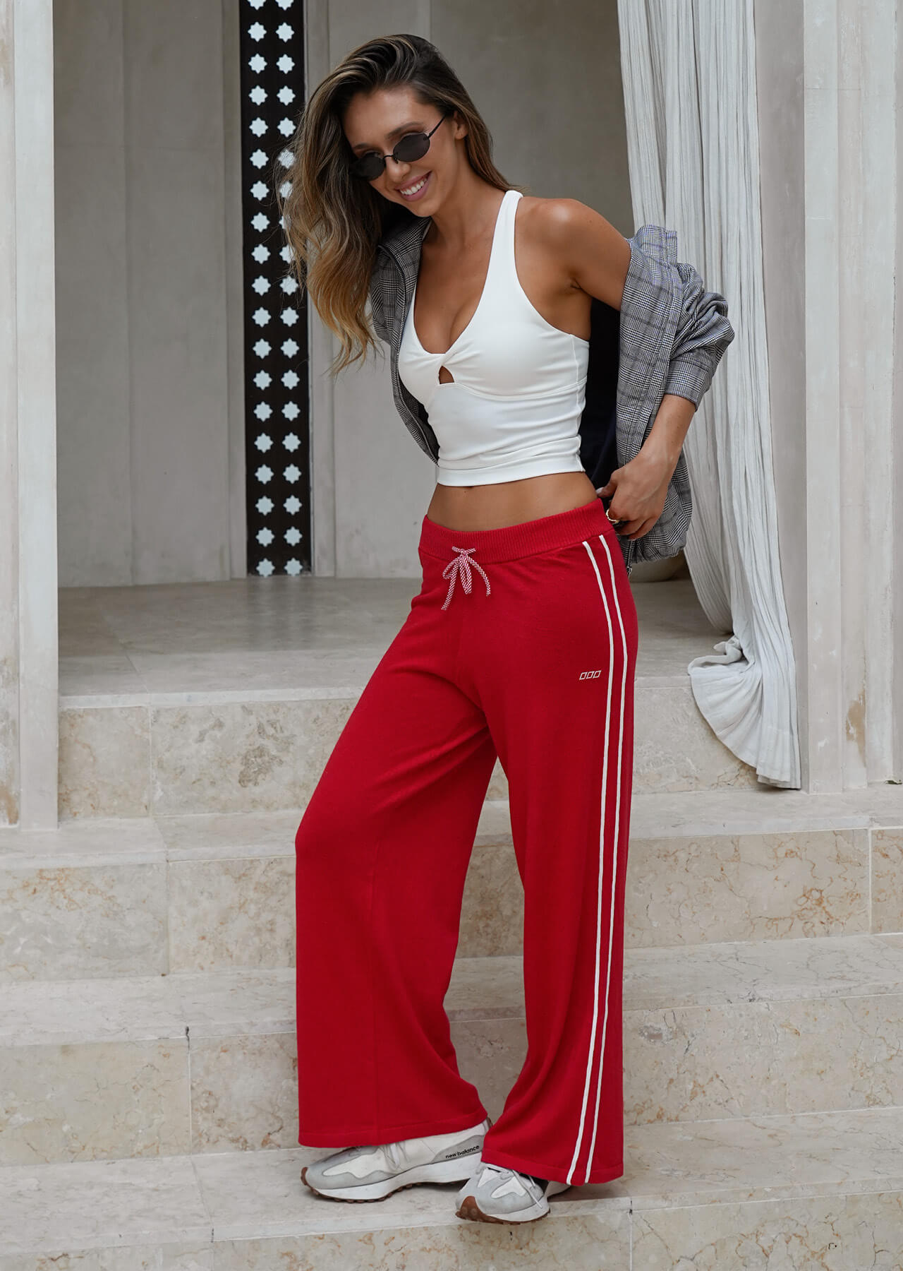 Lorna Jane Academy Knit Pants - Jam Drop
