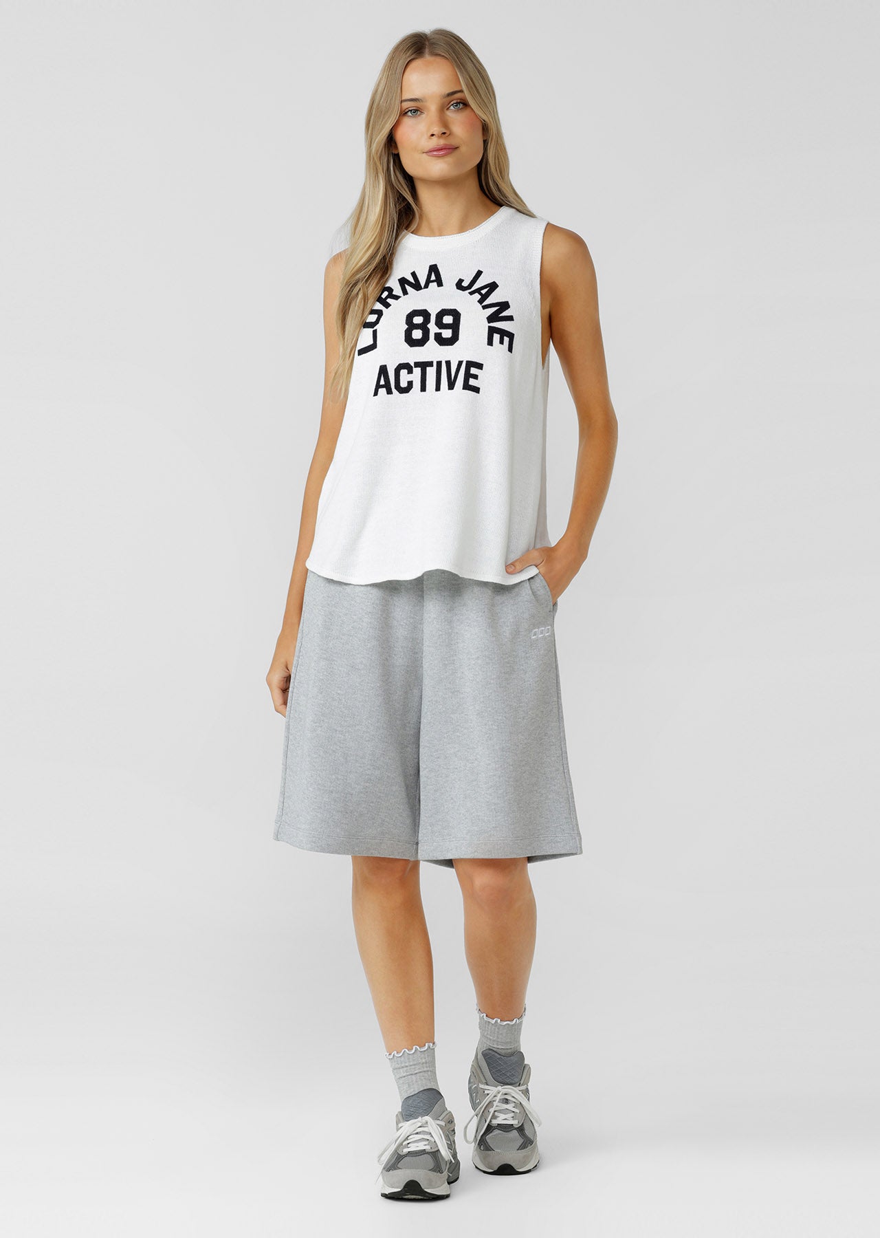 Lorna Jane Daily Motion Longline Shorts - Grey Marl