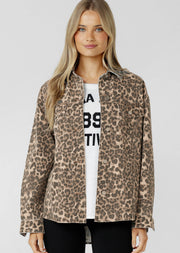 Lorna Jane Gone Wild Faded Denim Overshirt - Faded Gone Wild Print