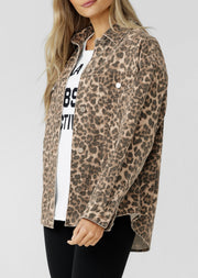 Lorna Jane Gone Wild Faded Denim Overshirt - Faded Gone Wild Print