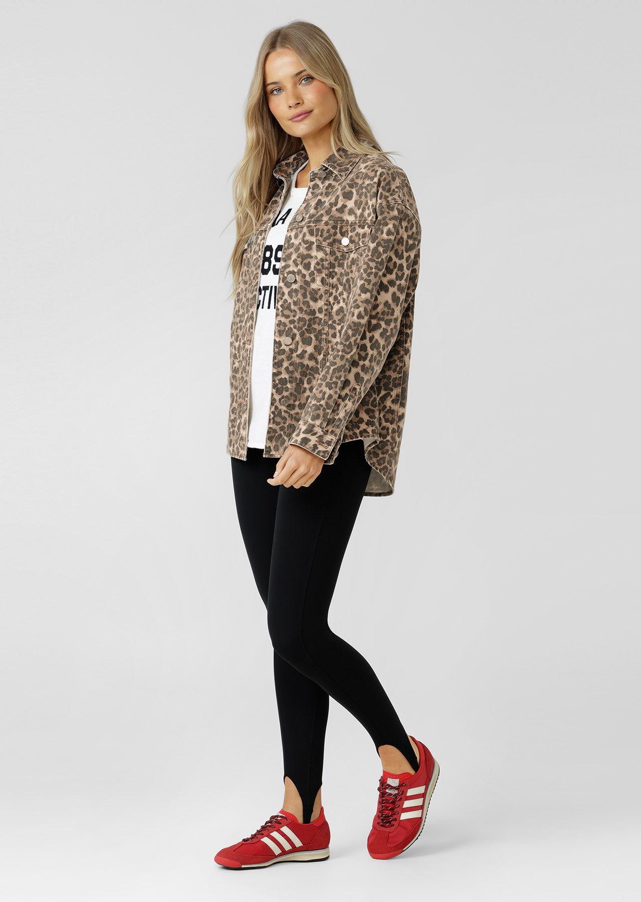 Lorna Jane Gone Wild Faded Denim Overshirt - Faded Gone Wild Print