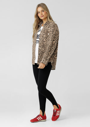 Lorna Jane Gone Wild Faded Denim Overshirt - Faded Gone Wild Print