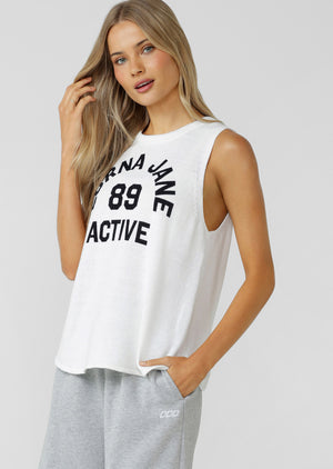 Lorna Jane Motion Knit Muscle Tank - Porcelain